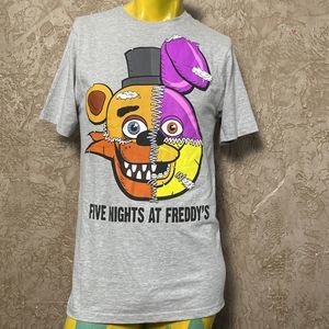Five Nights At Freddys New Grey Short Sleeve T-shirt Adult Size XL